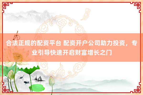 合法正规的配资平台 配资开户公司助力投资，专业引导快速开启财富增长之门