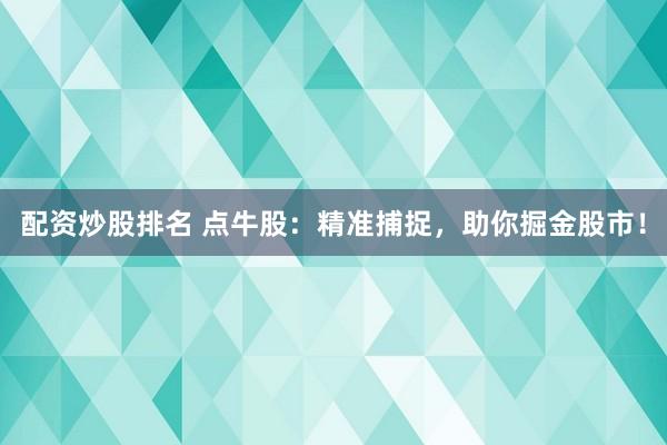 配资炒股排名 点牛股：精准捕捉，助你掘金股市！