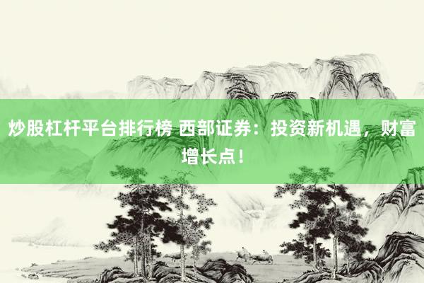 炒股杠杆平台排行榜 西部证券：投资新机遇，财富增长点！