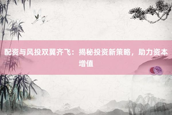 配资与风投双翼齐飞：揭秘投资新策略，助力资本增值