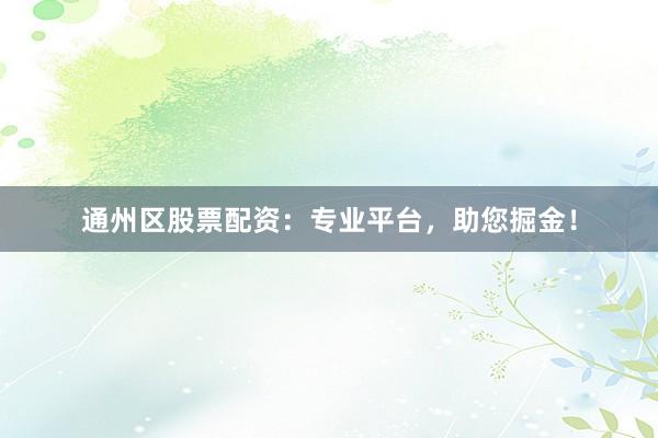 通州区股票配资：专业平台，助您掘金！