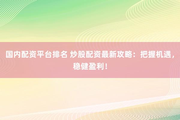 国内配资平台排名 炒股配资最新攻略：把握机遇，稳健盈利！
