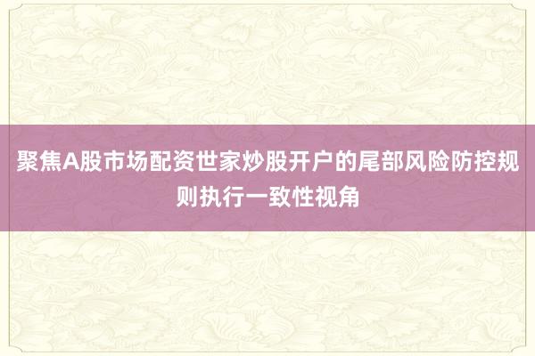 聚焦A股市场配资世家炒股开户的尾部风险防控规则执行一致性视角