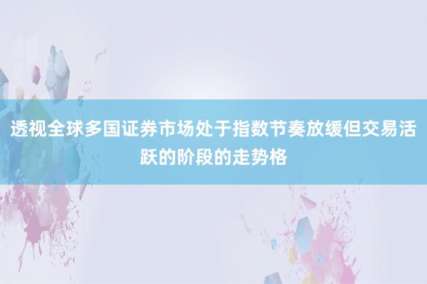 透视全球多国证券市场处于指数节奏放缓但交易活跃的阶段的走势格