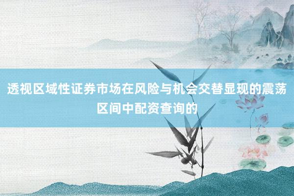 透视区域性证券市场在风险与机会交替显现的震荡区间中配资查询的